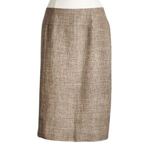 Lafayette 148‎ Light Brown Linen Blend Pencil Skirt- Size 8